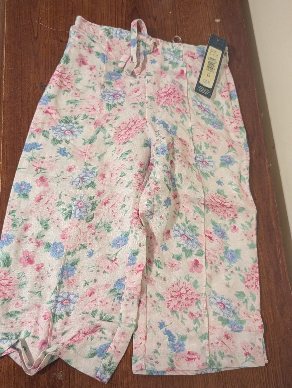Y2K 2002 TARGET Pink Floral Top with Mint and Rose Accents
